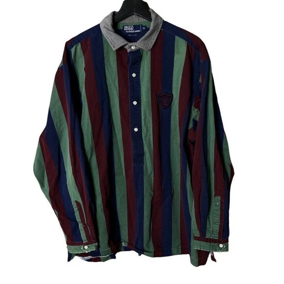 VTG Polo Ralph Lauren 1/2 Burton Down Shirt XL - Picture 1 of 5